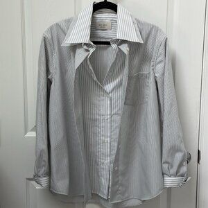 WE-AR4 The Double Shirt in Gray Pinstripe -- Size Small